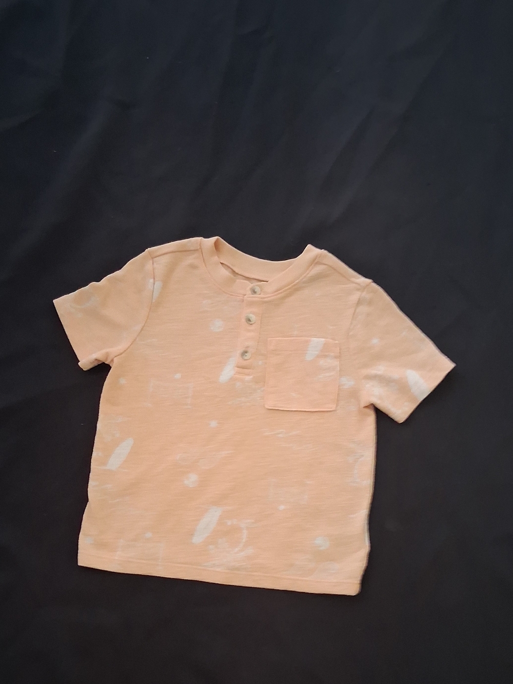 Old Navy Peach Short-Sleeve Henley Pocket Tee